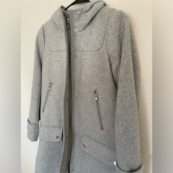 J. CREW Wool Melton Duffle Coat HEATHER DOVE CLEAN MODERN CLASSIC size 2 - Picture 6 of 16